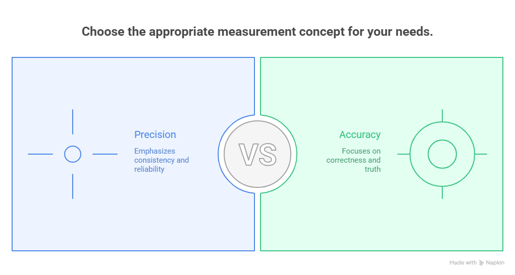 accuracy → closeness to the true value visual selection